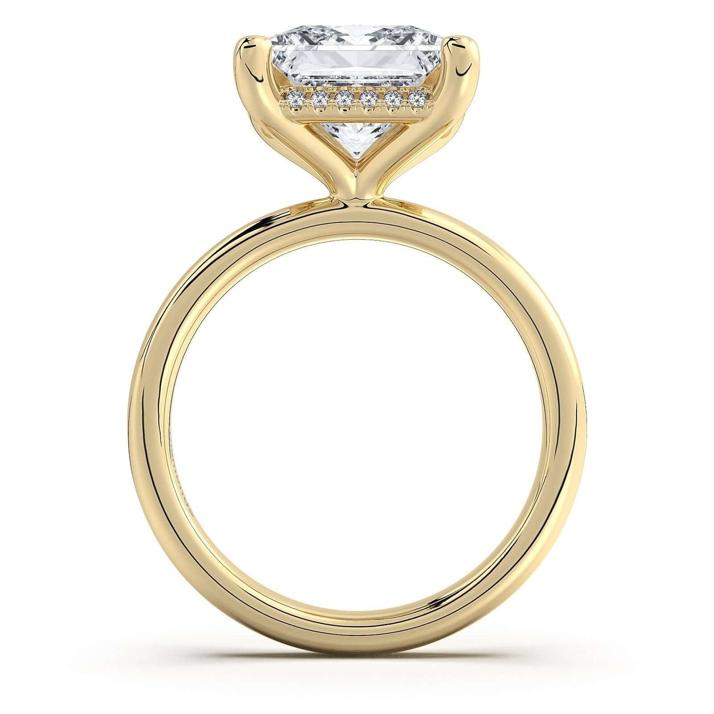 Yellow Gold Princess Diamond Engagement Ring with Solitaire Band | Waco Diamonds Is Located In Waco, TX | Central Texas' #1 Engagement Ring Store With Lifetime Warranty