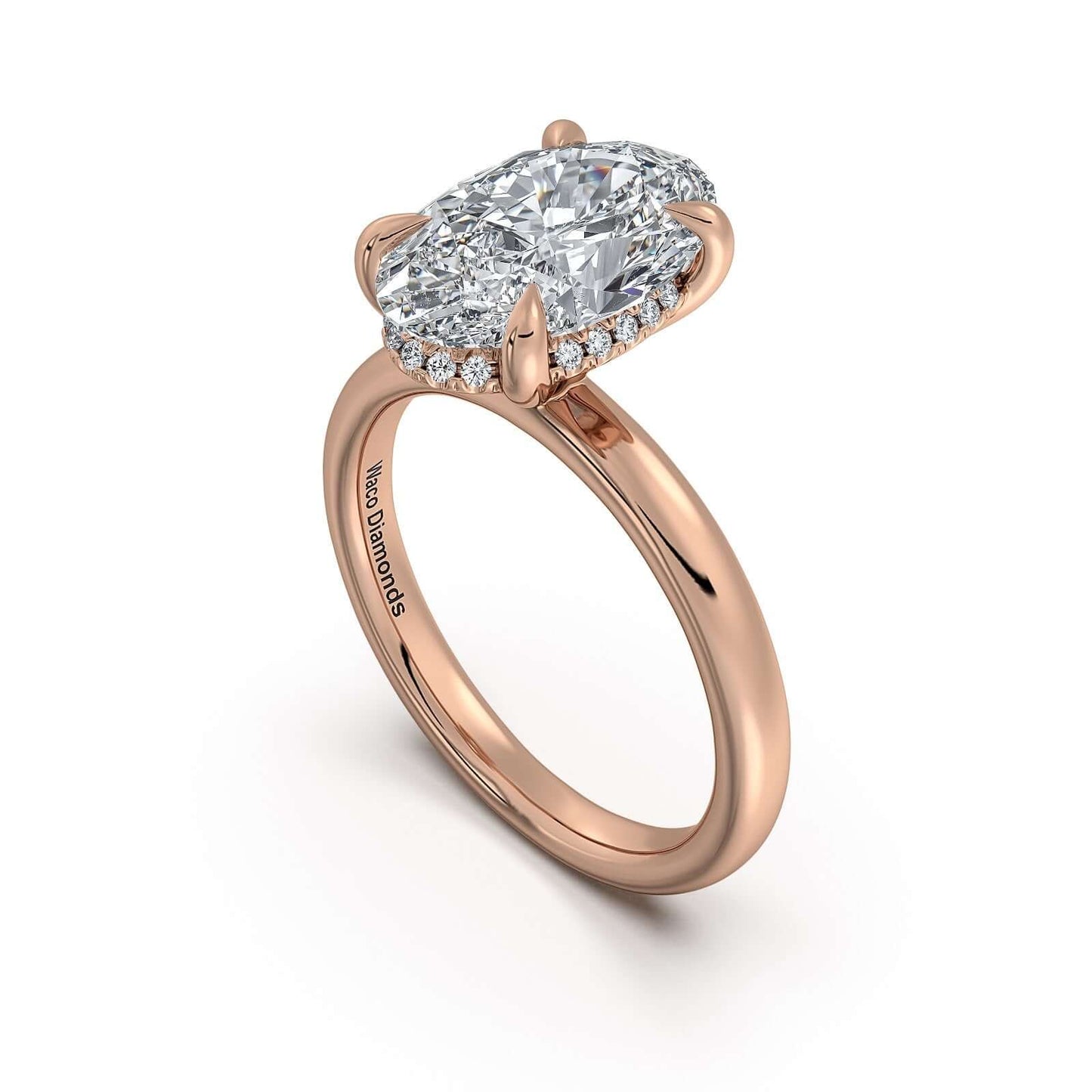 Rose Gold Oval Diamond Engagement Ring with Solitaire Band | Waco Diamonds Is Located In Waco, TX | Central Texas' #1 Engagement Ring Store With Lifetime Warranty