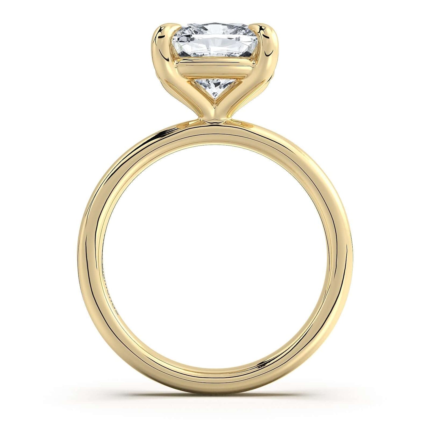Yellow Gold Cushion Diamond Engagement Ring with Solitaire Band | Waco Diamonds Is Located In Waco, TX | Central Texas' #1 Engagement Ring Store With Lifetime Warranty