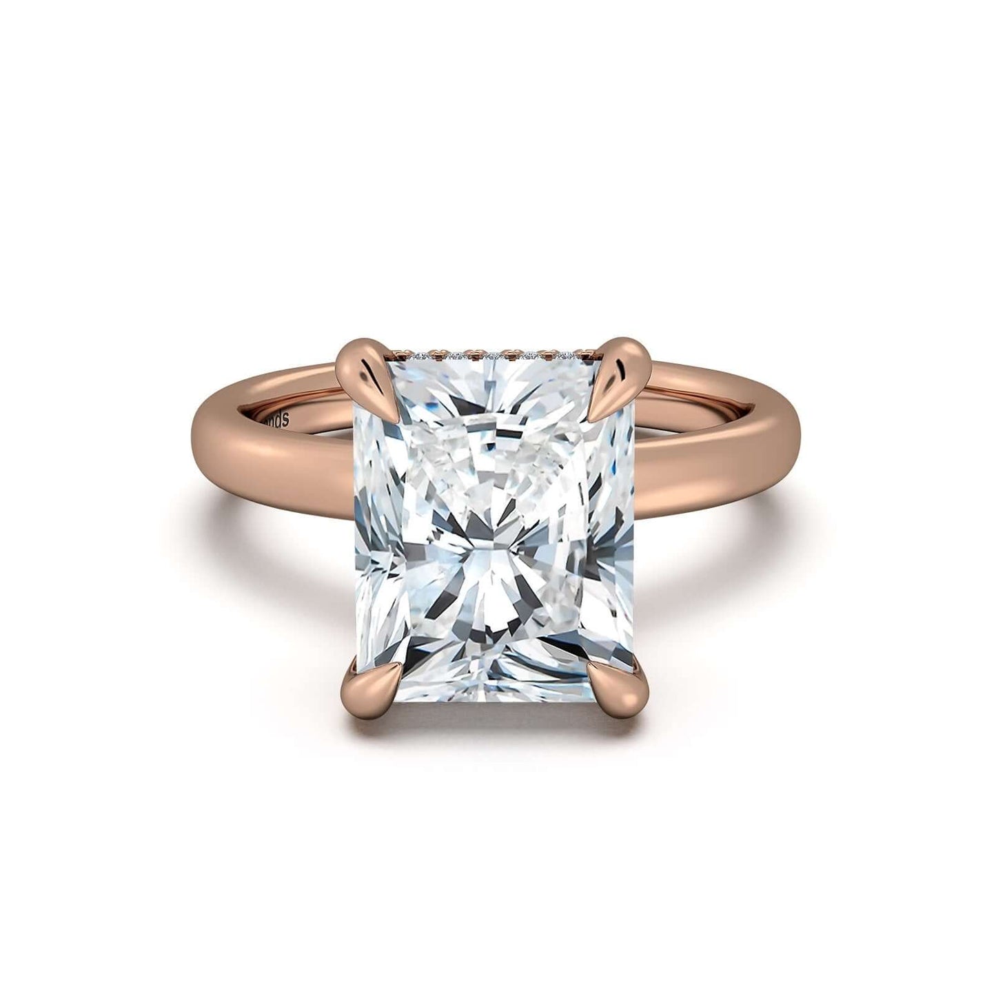 Rose Gold Radiant Diamond Engagement Ring with Solitaire Band | Waco Diamonds Is Located In Waco, TX | Central Texas' #1 Engagement Ring Store With Lifetime Warranty