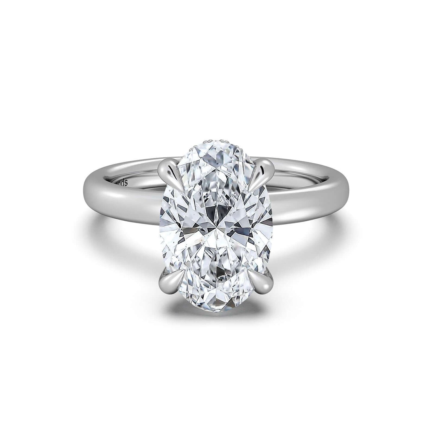 White Gold Oval Diamond Engagement Ring with Solitaire Band | Waco Diamonds Is Located In Waco, TX | Central Texas' #1 Engagement Ring Store With Lifetime Warranty