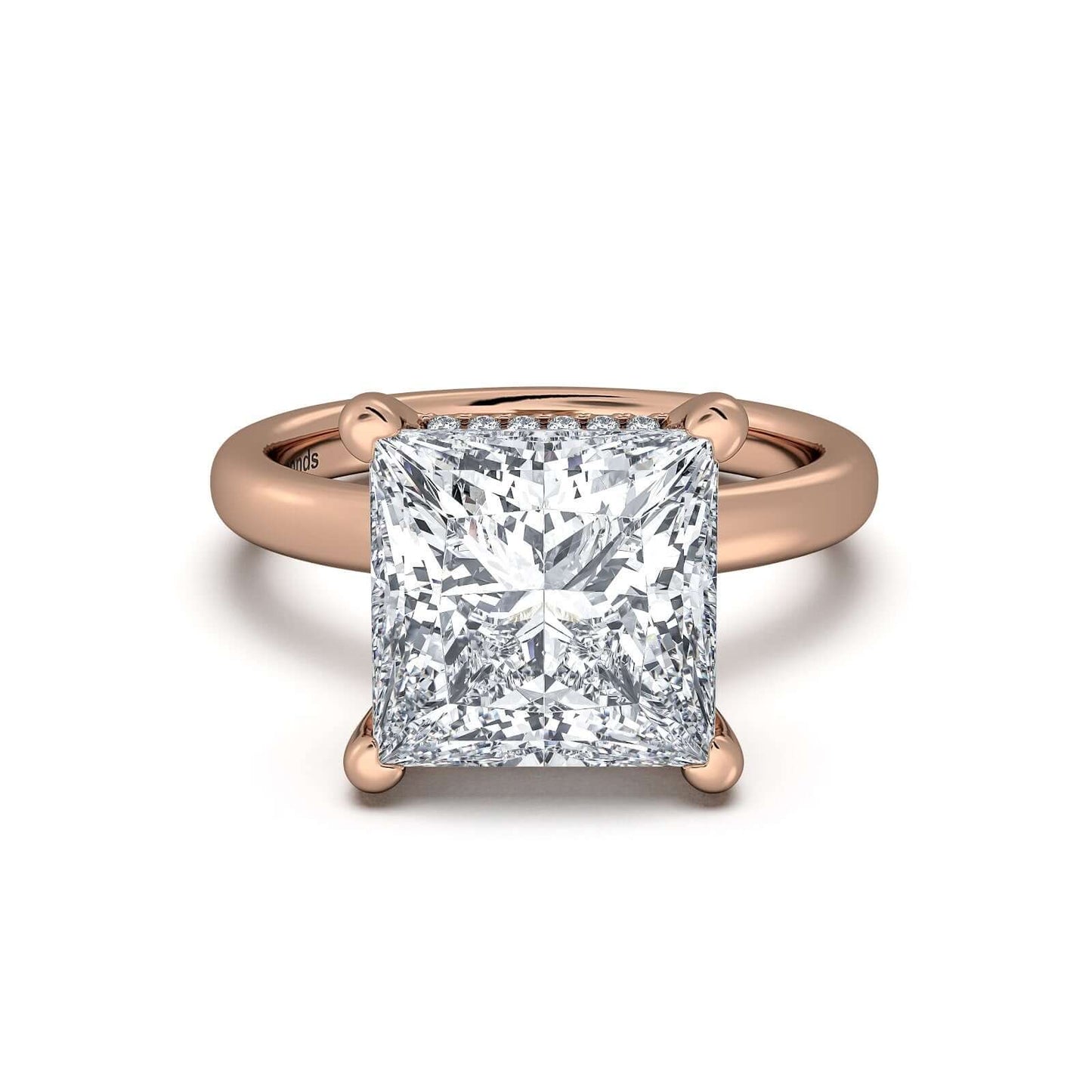 Rose Gold Princess Diamond Engagement Ring with Solitaire Band | Waco Diamonds Is Located In Waco, TX | Central Texas' #1 Engagement Ring Store With Lifetime Warranty