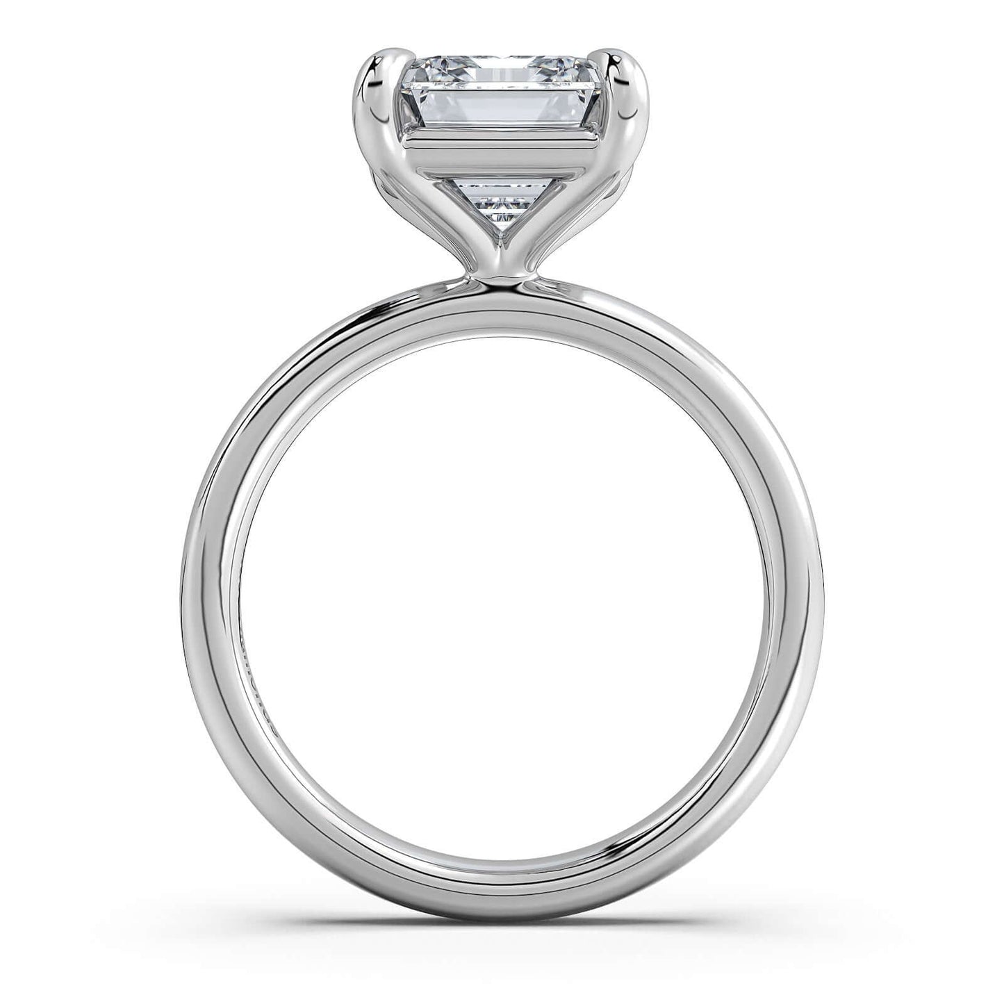 White Gold Emerald Diamond Engagement Ring with Solitaire Band | Waco Diamonds Is Located In Waco, TX | Central Texas' #1 Engagement Ring Store With Lifetime Warranty