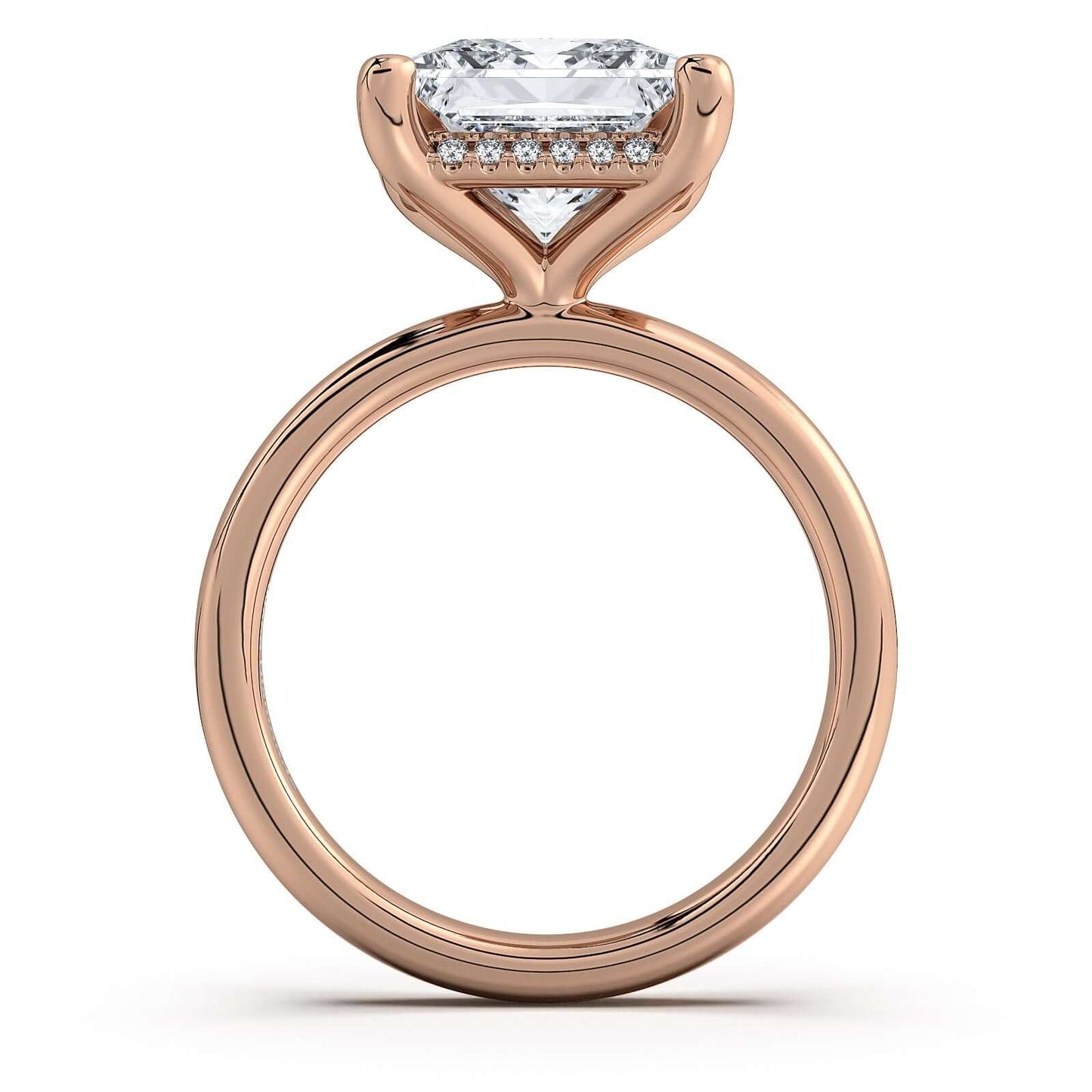 Rose Gold Princess Diamond Engagement Ring with Solitaire Band | Waco Diamonds Is Located In Waco, TX | Central Texas' #1 Engagement Ring Store With Lifetime Warranty
