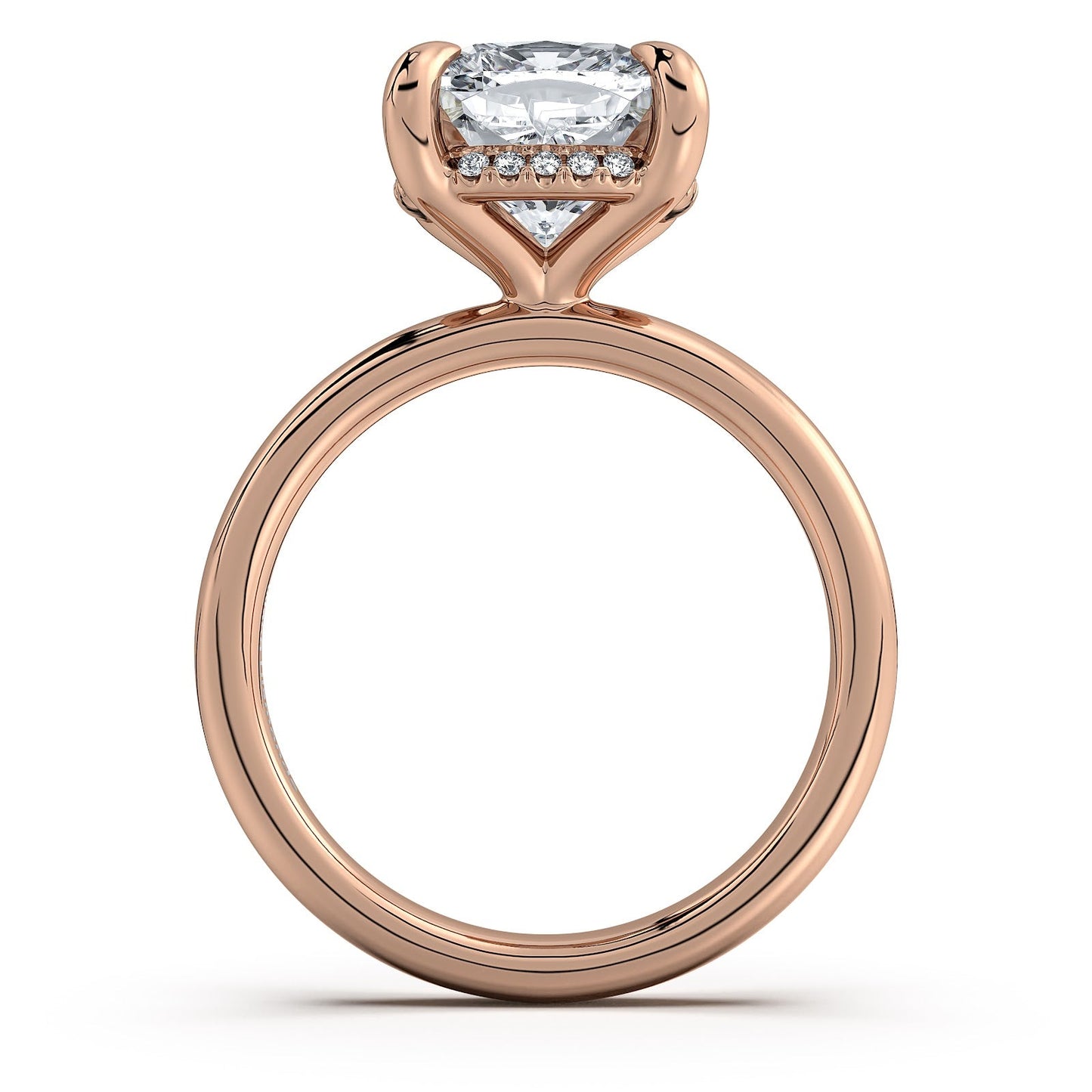 Rose Gold Cushion Diamond Engagement Ring with Solitaire Band | Waco Diamonds Is Located In Waco, TX | Central Texas' #1 Engagement Ring Store With Lifetime Warranty