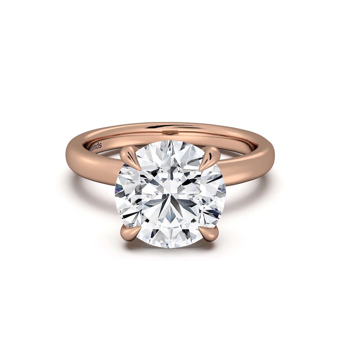 Rose Gold Round Diamond Engagement Ring with Solitaire Band | Waco Diamonds Is Located In Waco, TX | Central Texas' #1 Engagement Ring Store With Lifetime Warranty
