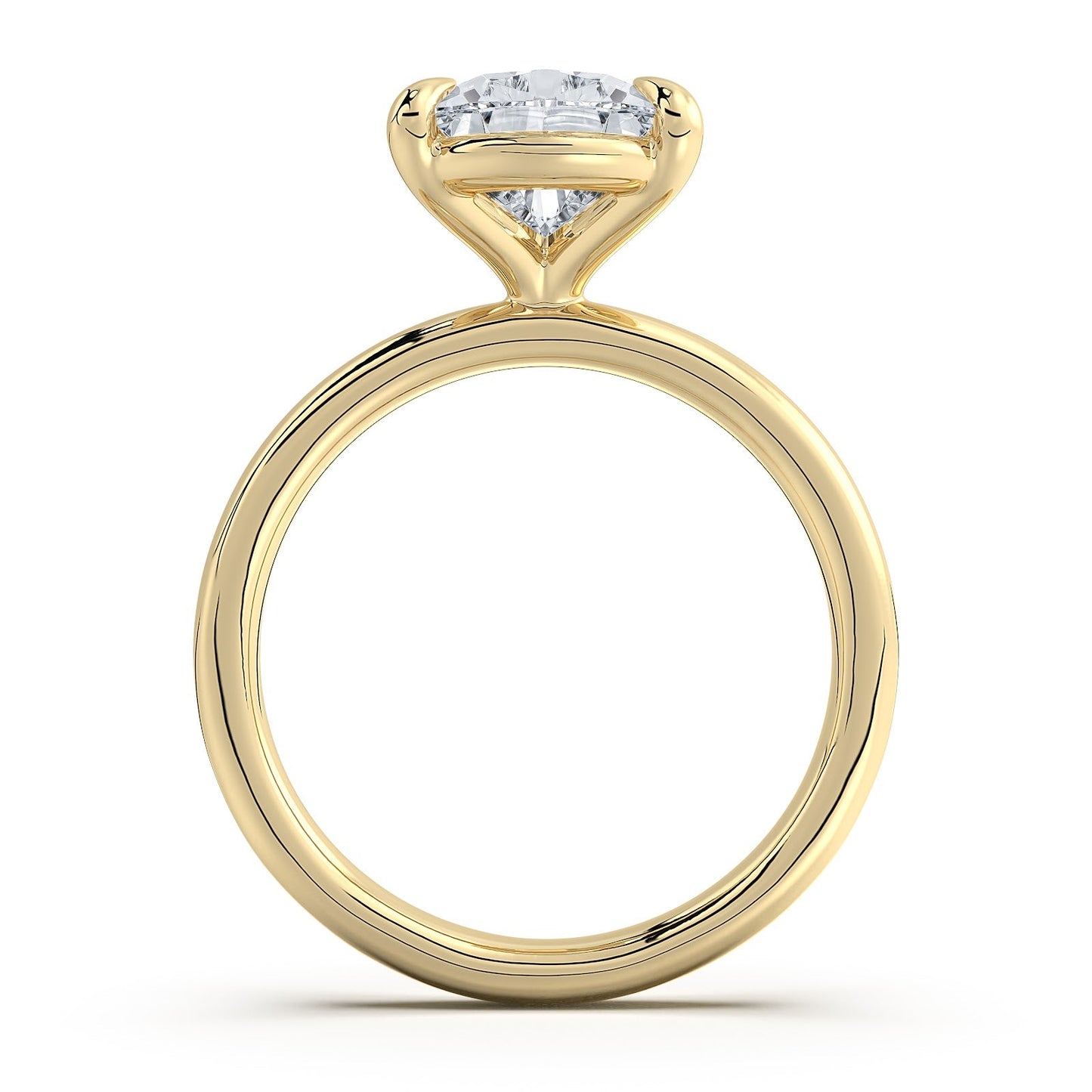Yellow Gold Pear Diamond Engagement Ring with Solitaire Band Profile View | Waco Diamonds Is Located In Waco, TX | Central Texas' #1 Engagement Ring Store With Lifetime Warranty