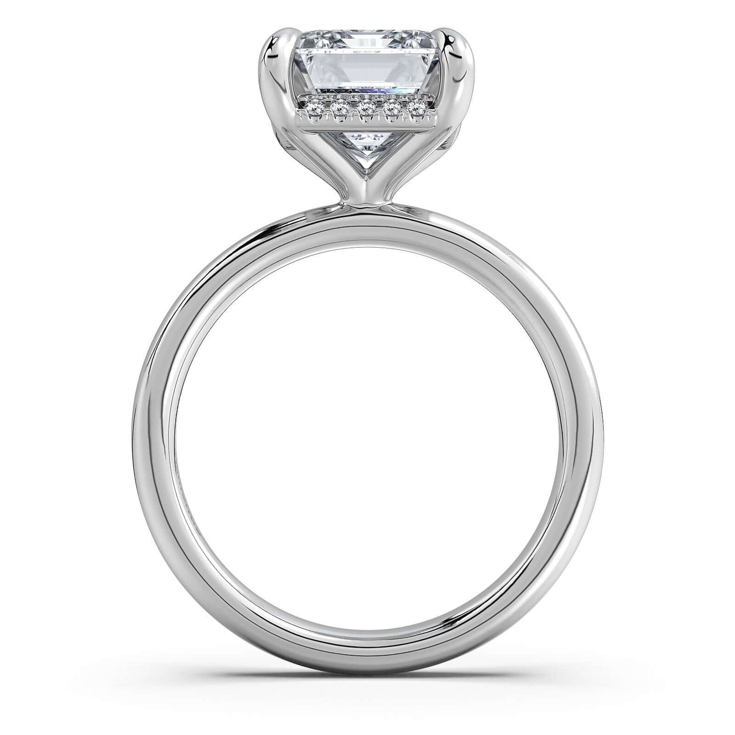 White Gold Emerald Diamond Engagement Ring with Solitaire Band | Waco Diamonds Is Located In Waco, TX | Central Texas' #1 Engagement Ring Store With Lifetime Warranty