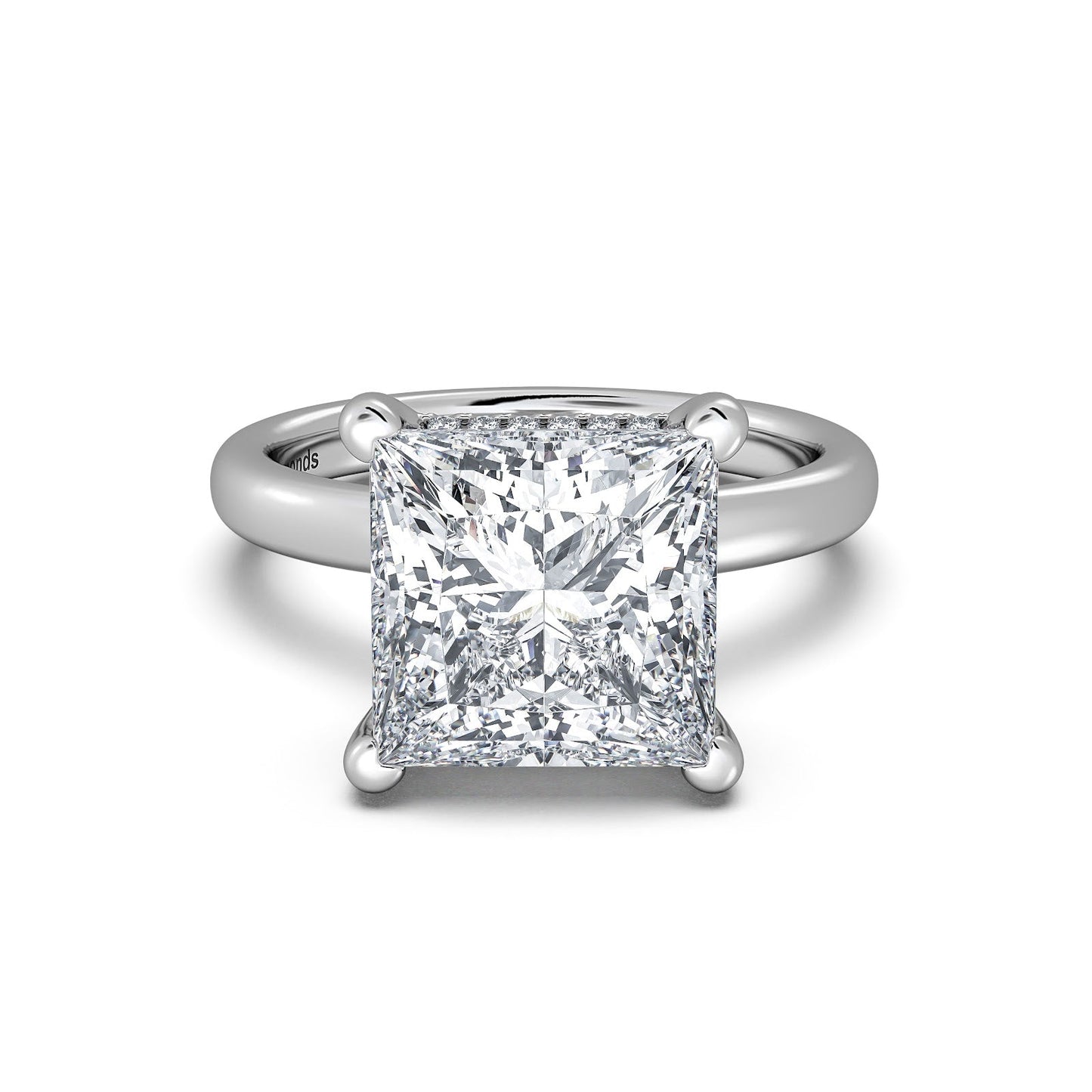 White Gold Princess Diamond Engagement Ring with Solitaire Band | Waco Diamonds Is Located In Waco, TX | Central Texas' #1 Engagement Ring Store With Lifetime Warranty