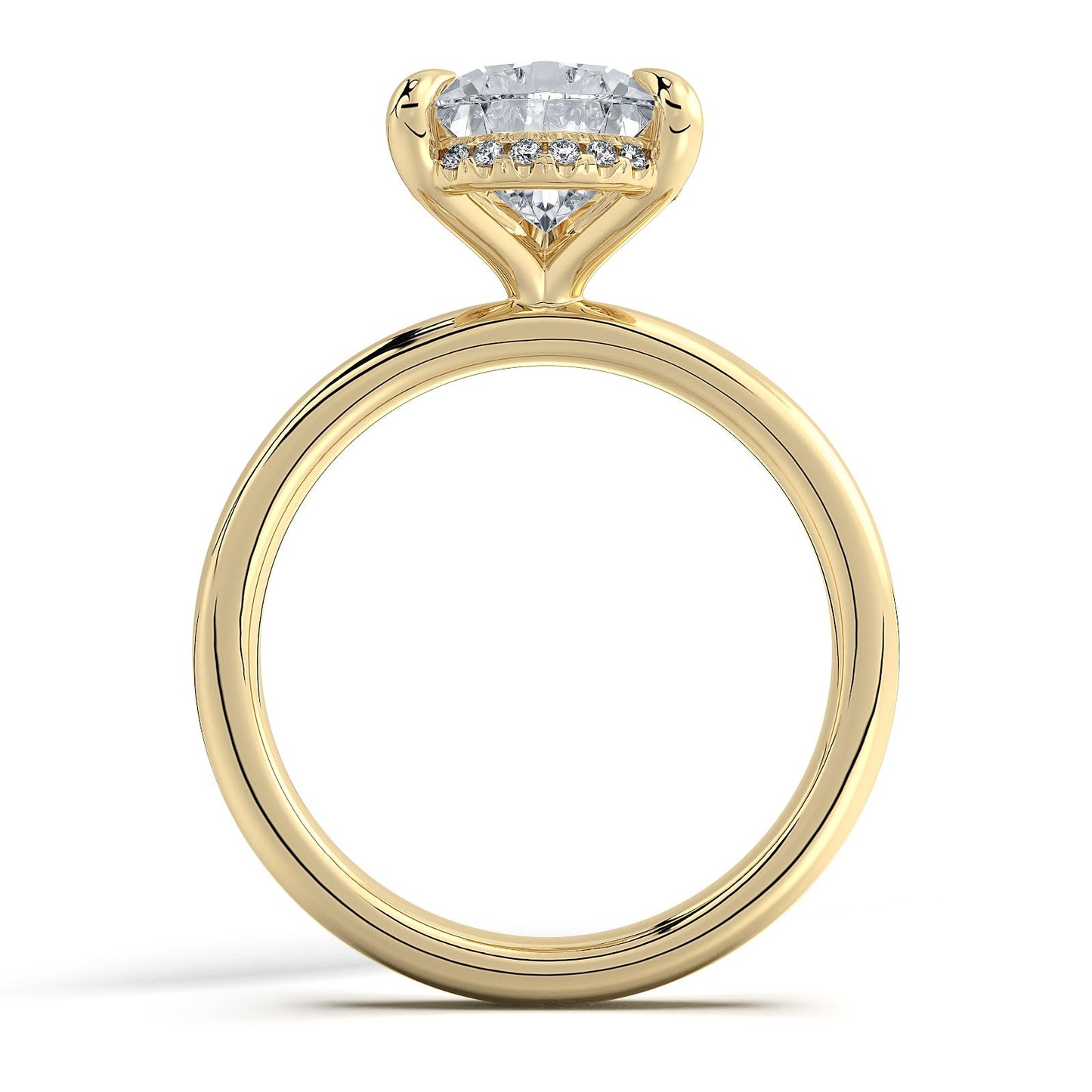 Yellow Gold Pear Diamond Engagement Ring with Solitaire Band Profile View | Waco Diamonds Is Located In Waco, TX | Central Texas' #1 Engagement Ring Store With Lifetime Warranty