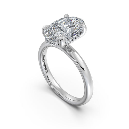 Load image 1 in gallery view. White Gold Oval Diamond Engagement Ring with Solitaire Band | Waco Diamonds Is Located In Waco, TX | Central Texas' #1 Engagement Ring Store With Lifetime Warranty