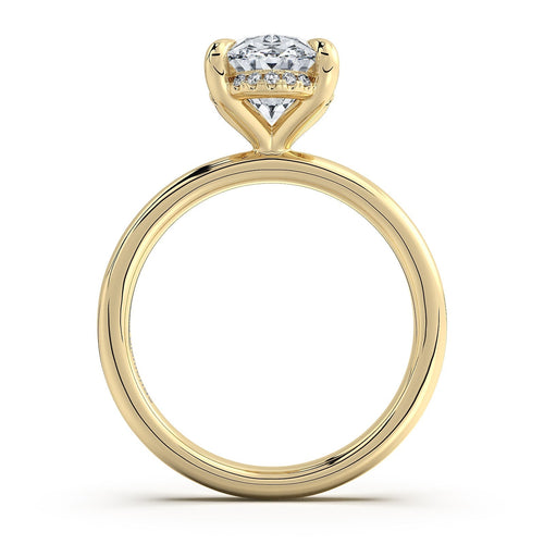 Load image 1 in gallery view. Yellow Gold Oval Diamond Engagement Ring with Solitaire Band | Waco Diamonds Is Located In Waco, TX | Central Texas' #1 Engagement Ring Store With Lifetime Warranty