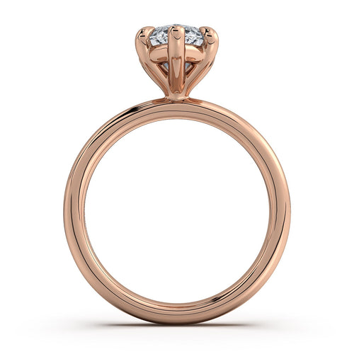 Load image 1 in gallery view. Rose Gold Marquise Diamond Engagement Ring with Solitaire Band | Waco Diamonds Is Located In Waco, TX | Central Texas' #1 Engagement Ring Store With Lifetime Warranty
