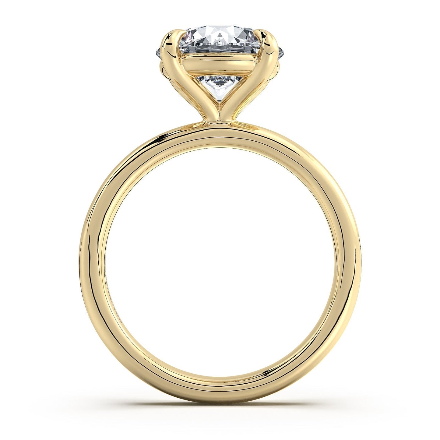 Yellow Gold Round Diamond Engagement Ring with Solitaire Band | Waco Diamonds Is Located In Waco, TX | Central Texas' #1 Engagement Ring Store With Lifetime Warranty