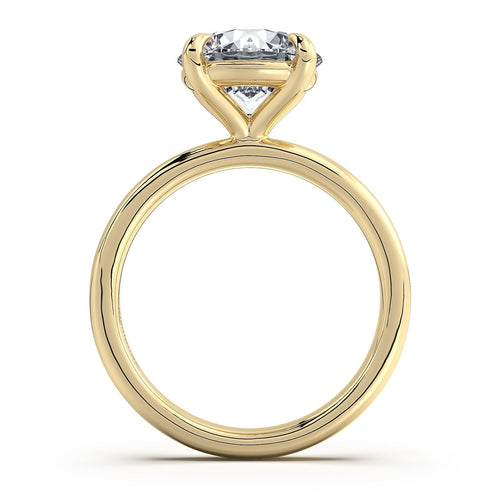 Load image 1 in gallery view. Yellow Gold Round Diamond Engagement Ring with Solitaire Band | Waco Diamonds Is Located In Waco, TX | Central Texas' #1 Engagement Ring Store With Lifetime Warranty