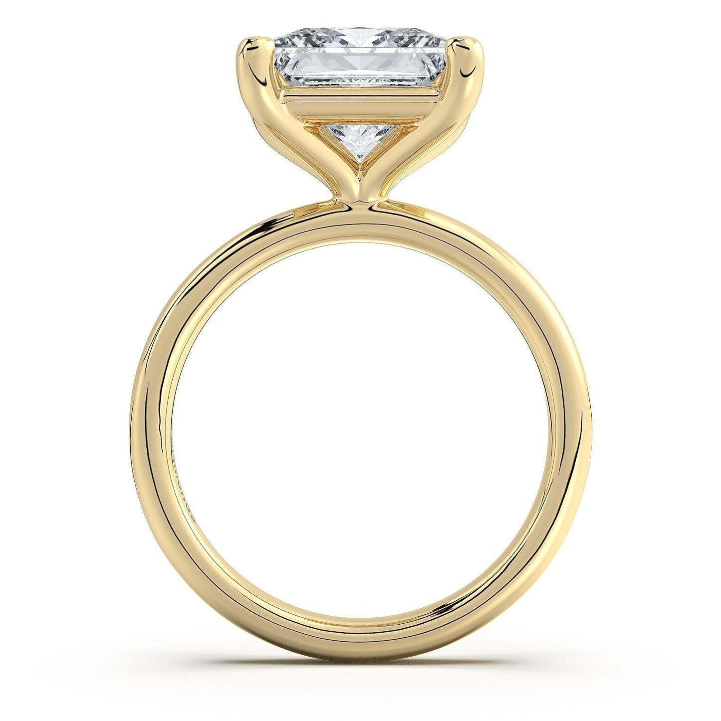 Yellow Gold Princess Diamond Engagement Ring with Solitaire Band | Waco Diamonds Is Located In Waco, TX | Central Texas' #1 Engagement Ring Store With Lifetime Warranty