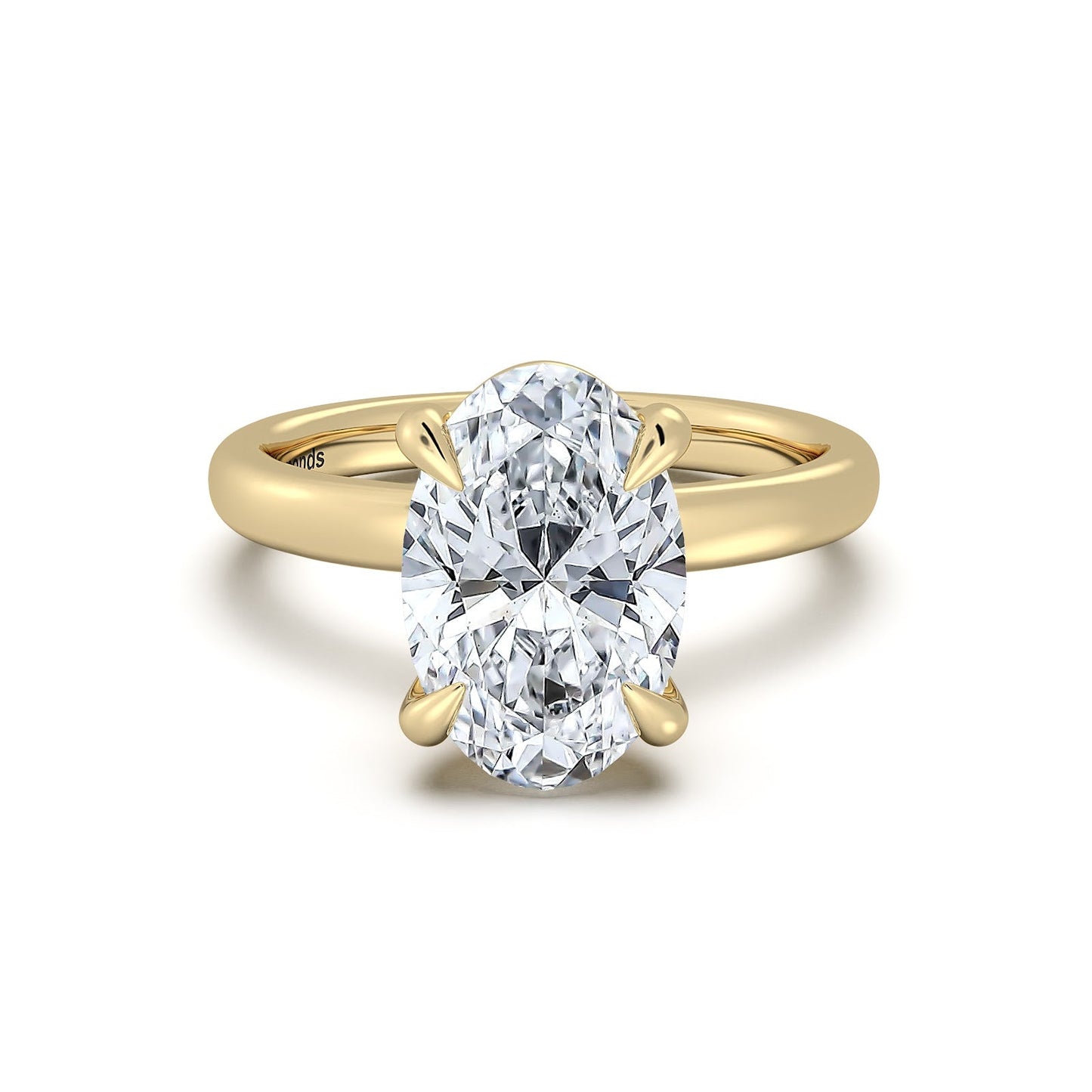 Yellow Gold Oval Diamond Engagement Ring with Solitaire Band | Waco Diamonds Is Located In Waco, TX | Central Texas' #1 Engagement Ring Store With Lifetime Warranty