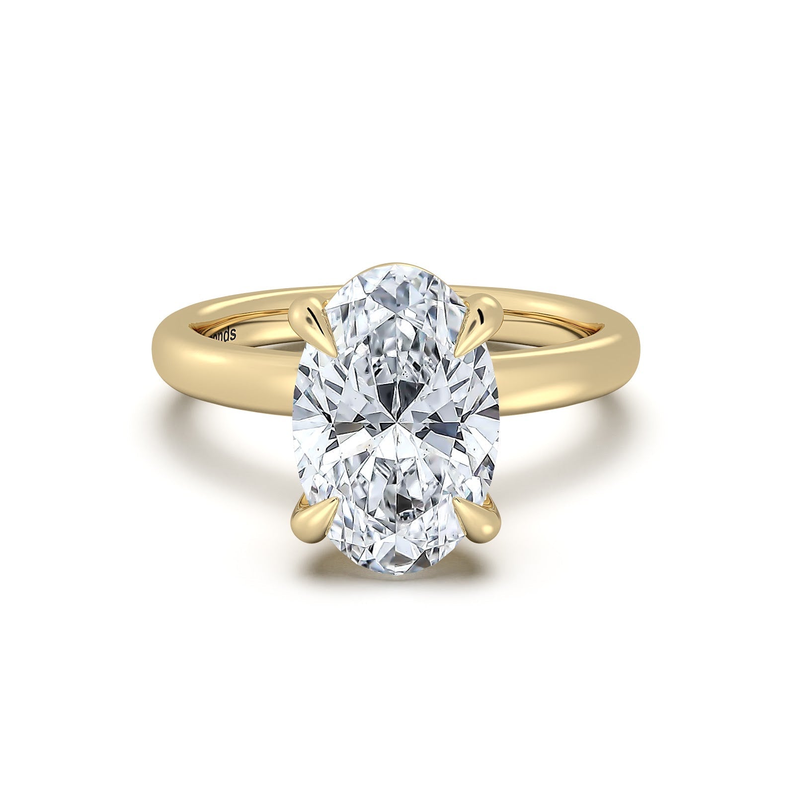 Yellow Gold Oval Diamond Engagement Ring with Solitaire Band | Waco Diamonds Is Located In Waco, TX | Central Texas' #1 Engagement Ring Store With Lifetime Warranty