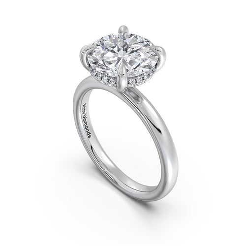 Load image 1 in gallery view. White Gold Round Diamond Engagement Ring with Solitaire Band | Waco Diamonds Is Located In Waco, TX | Central Texas' #1 Engagement Ring Store With Lifetime Warranty