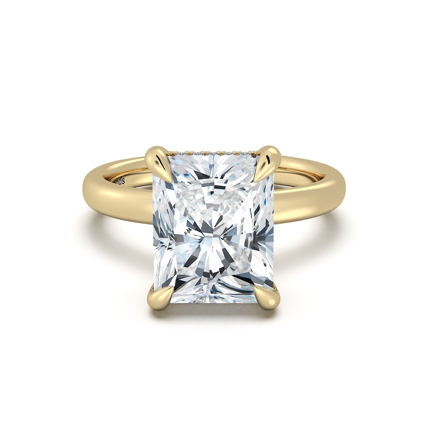 Yellow Gold Radiant Diamond Engagement Ring with Solitaire Band | Waco Diamonds Is Located In Waco, TX | Central Texas' #1 Engagement Ring Store With Lifetime Warranty