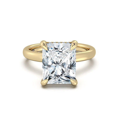 Load image 1 in gallery view. Yellow Gold Radiant Diamond Engagement Ring with Solitaire Band | Waco Diamonds Is Located In Waco, TX | Central Texas' #1 Engagement Ring Store With Lifetime Warranty