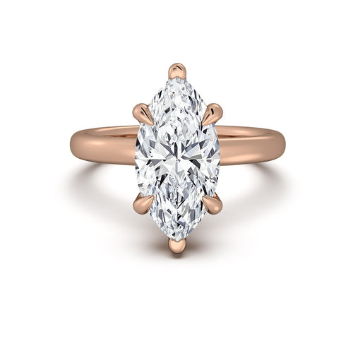 Load image 1 in gallery view. Rose Gold Marquise Diamond Engagement Ring with Solitaire Band | Waco Diamonds Is Located In Waco, TX | Central Texas' #1 Engagement Ring Store With Lifetime Warranty