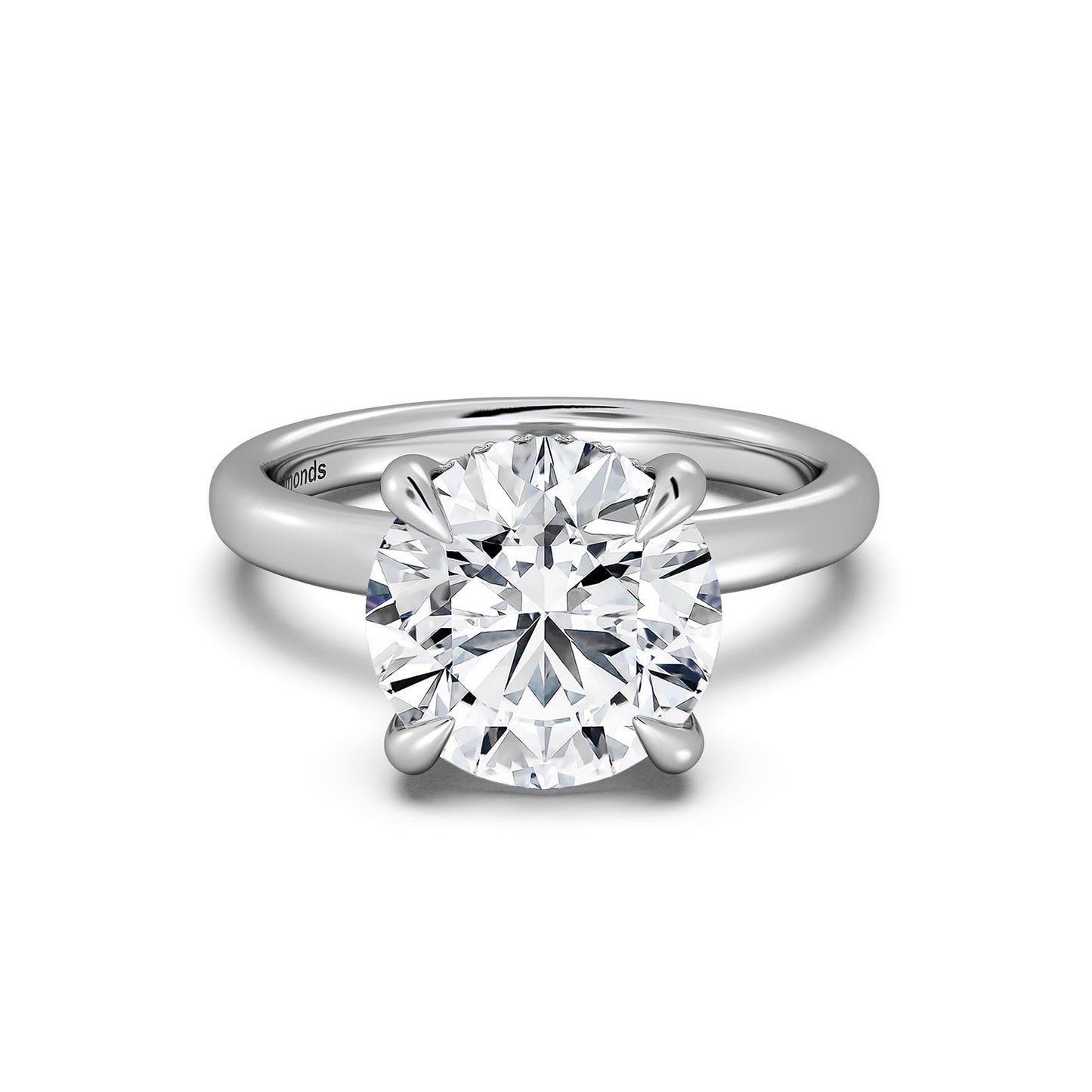 White Gold Round Diamond Engagement Ring with Solitaire Band | Waco Diamonds Is Located In Waco, TX | Central Texas' #1 Engagement Ring Store With Lifetime Warranty
