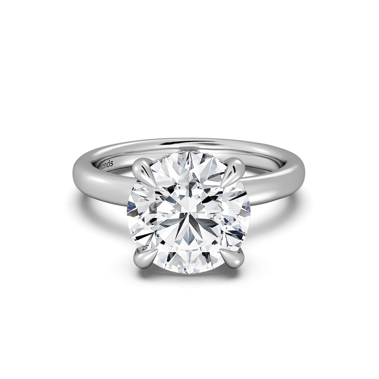 White Gold Round Diamond Engagement Ring with Solitaire Band | Waco Diamonds Is Located In Waco, TX | Central Texas' #1 Engagement Ring Store With Lifetime Warranty