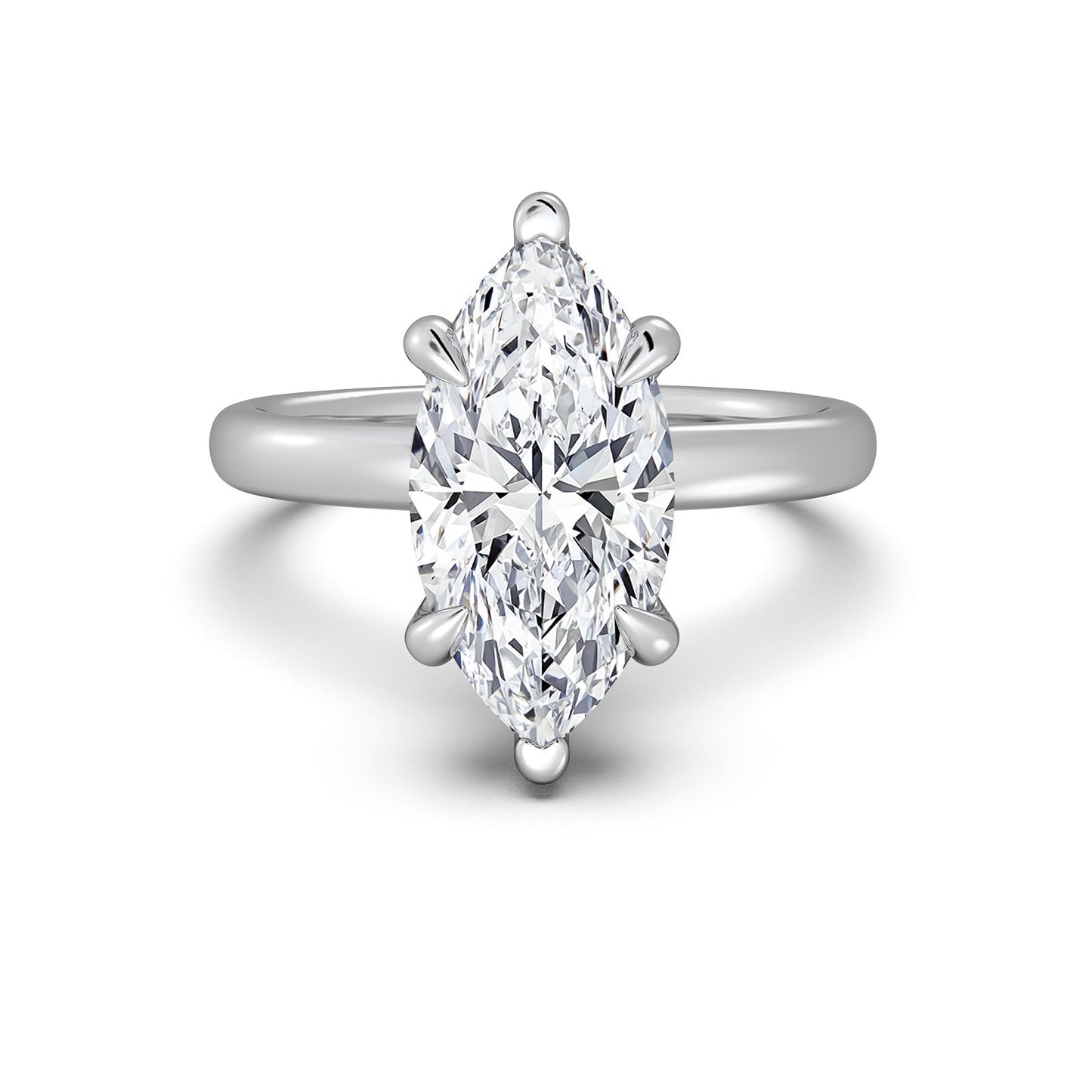 White Gold Marquise Diamond Engagement Ring with Solitaire Band | Waco Diamonds Is Located In Waco, TX | Central Texas' #1 Engagement Ring Store With Lifetime Warranty