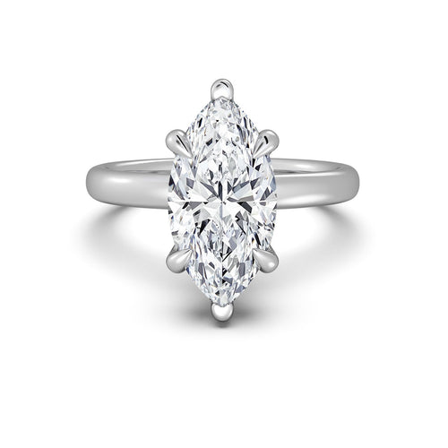 Load image 1 in gallery view. White Gold Marquise Diamond Engagement Ring with Solitaire Band | Waco Diamonds Is Located In Waco, TX | Central Texas' #1 Engagement Ring Store With Lifetime Warranty