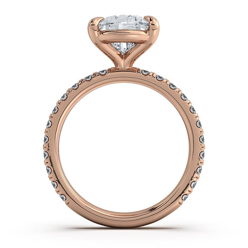 Load image 1 in gallery view. Rose Gold Pear Diamond Engagement Ring with Pave Band | Waco Diamonds Is Located In Waco, TX | Central Texas' #1 Engagement Ring Store With Lifetime Warranty