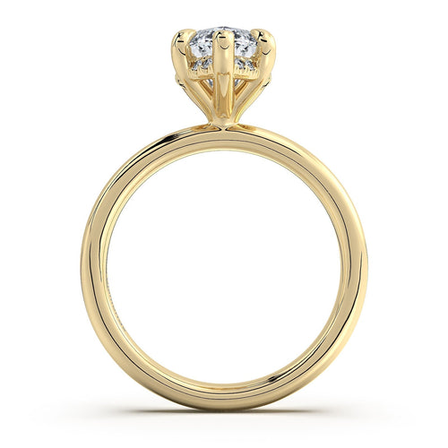 Load image 1 in gallery view. Yellow Gold Marquise Diamond Engagement Ring with Solitaire Band | Waco Diamonds Is Located In Waco, TX | Central Texas' #1 Engagement Ring Store With Lifetime Warranty