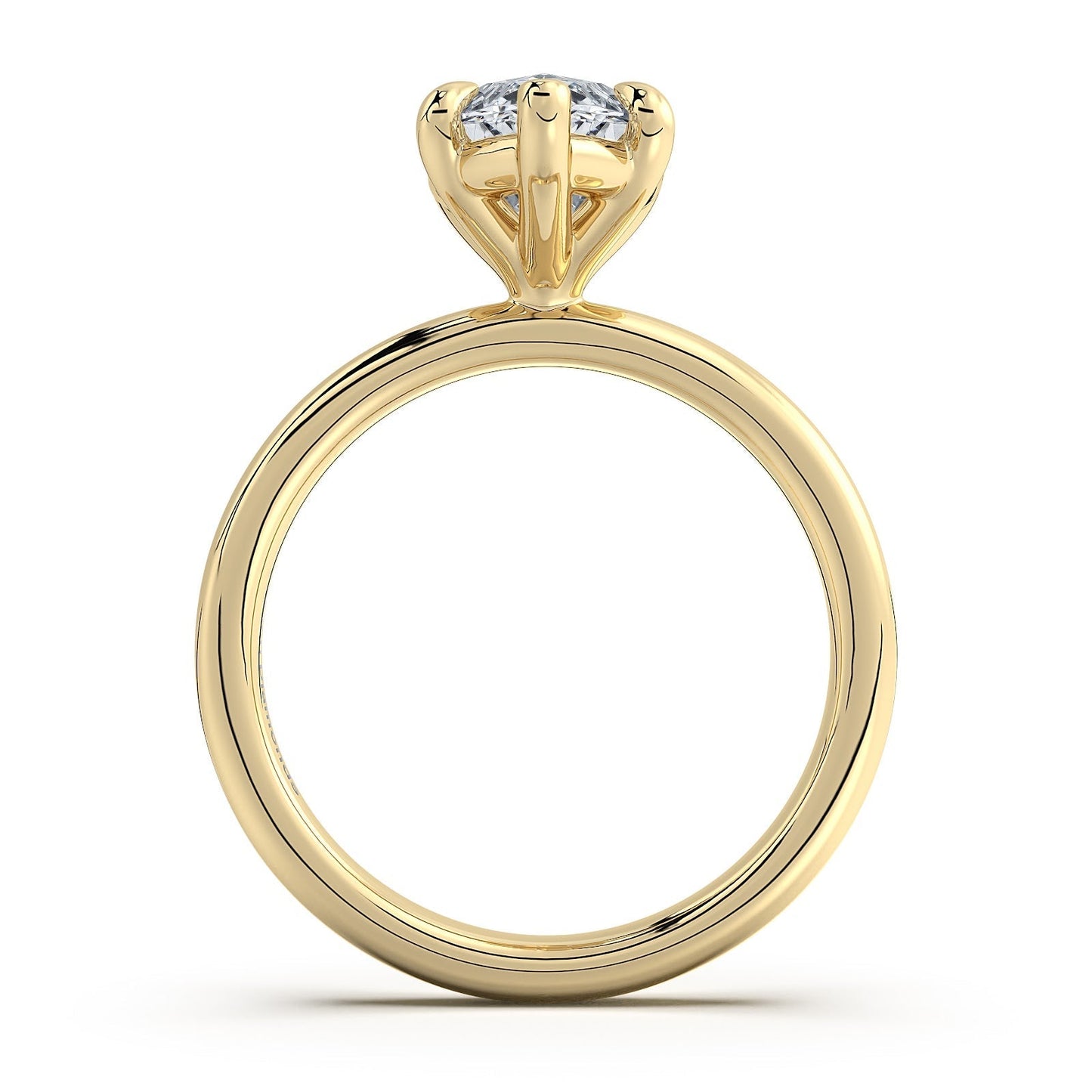 Yellow Gold Marquise Diamond Engagement Ring with Solitaire Band | Waco Diamonds Is Located In Waco, TX | Central Texas' #1 Engagement Ring Store With Lifetime Warranty