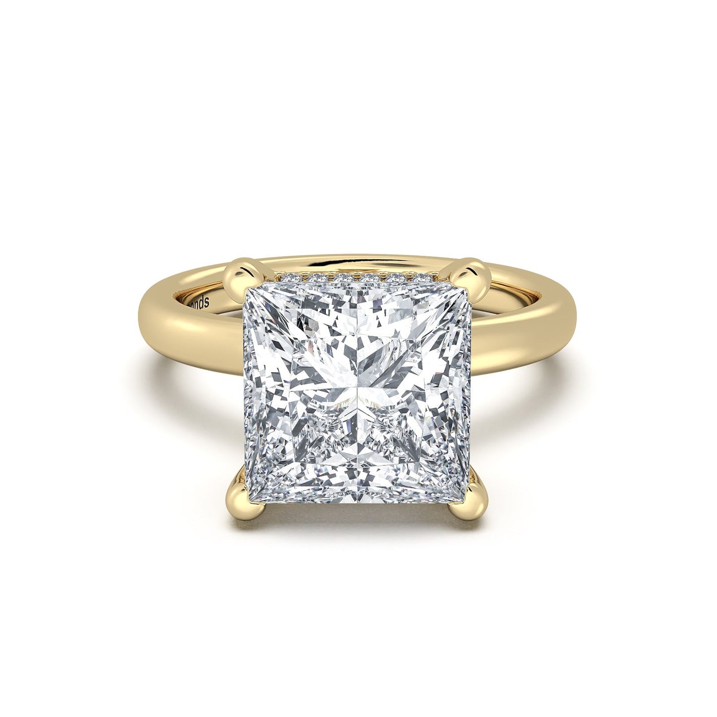 Yellow Gold Princess Diamond Engagement Ring with Solitaire Band | Waco Diamonds Is Located In Waco, TX | Central Texas' #1 Engagement Ring Store With Lifetime Warranty