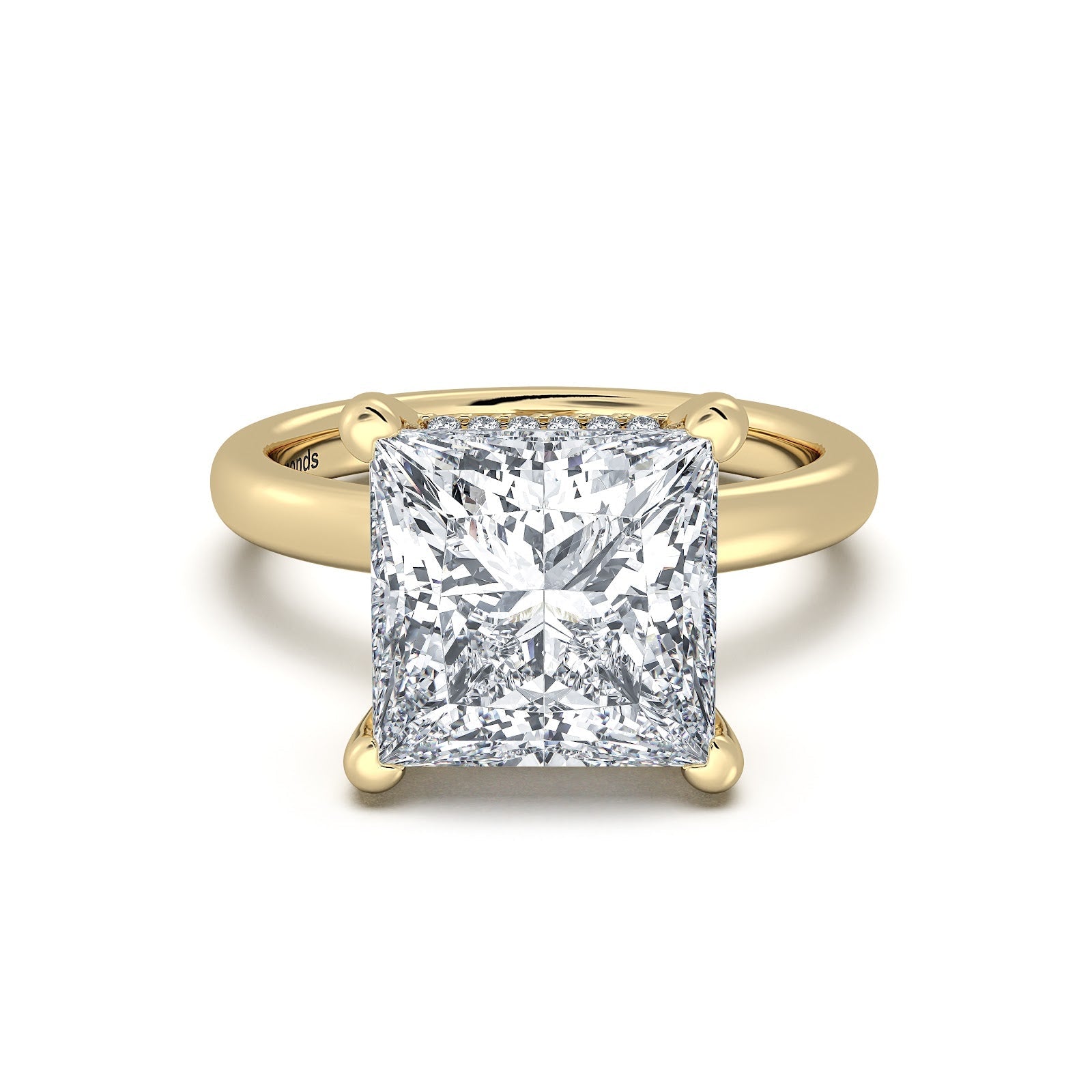 Yellow Gold Princess Diamond Engagement Ring with Solitaire Band | Waco Diamonds Is Located In Waco, TX | Central Texas' #1 Engagement Ring Store With Lifetime Warranty