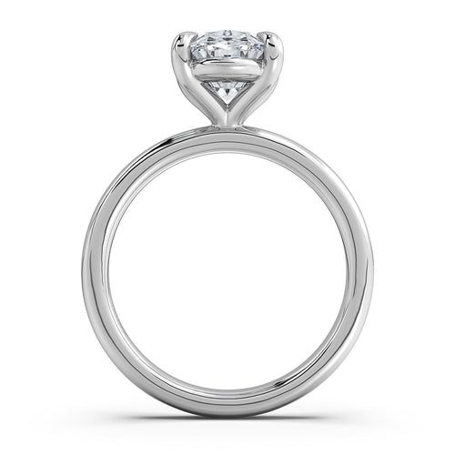 Load image 1 in gallery view. White Gold Oval Diamond Engagement Ring with Solitaire Band | Waco Diamonds Is Located In Waco, TX | Central Texas' #1 Engagement Ring Store With Lifetime Warranty