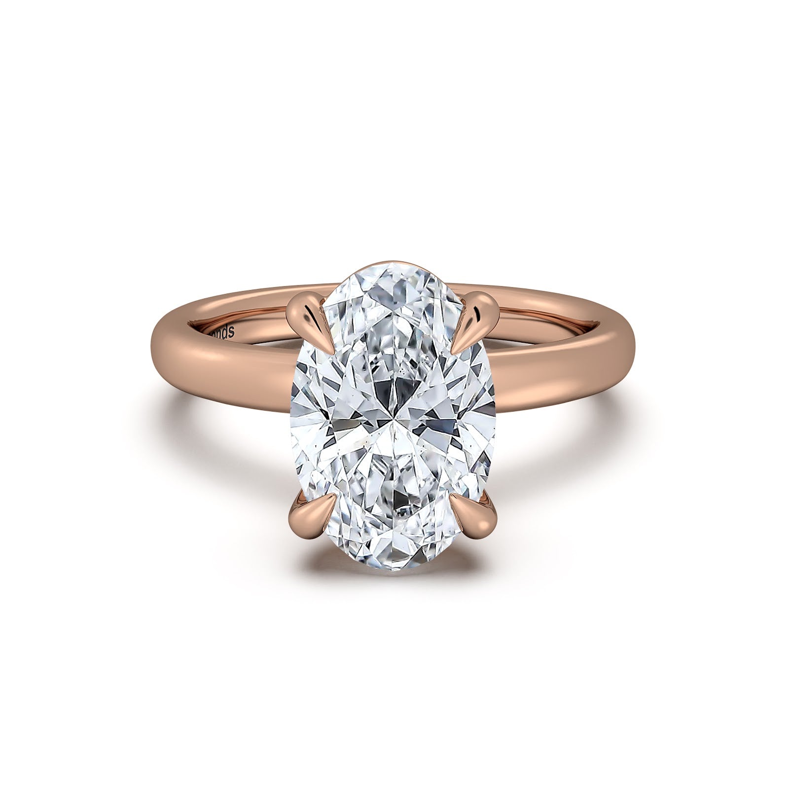 Rose Gold Oval Diamond Engagement Ring with Solitaire Band | Waco Diamonds Is Located In Waco, TX | Central Texas' #1 Engagement Ring Store With Lifetime Warranty