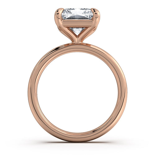 Load image 1 in gallery view. Rose Gold Radiant Diamond Engagement Ring with Solitaire Band | Waco Diamonds Is Located In Waco, TX | Central Texas' #1 Engagement Ring Store With Lifetime Warranty