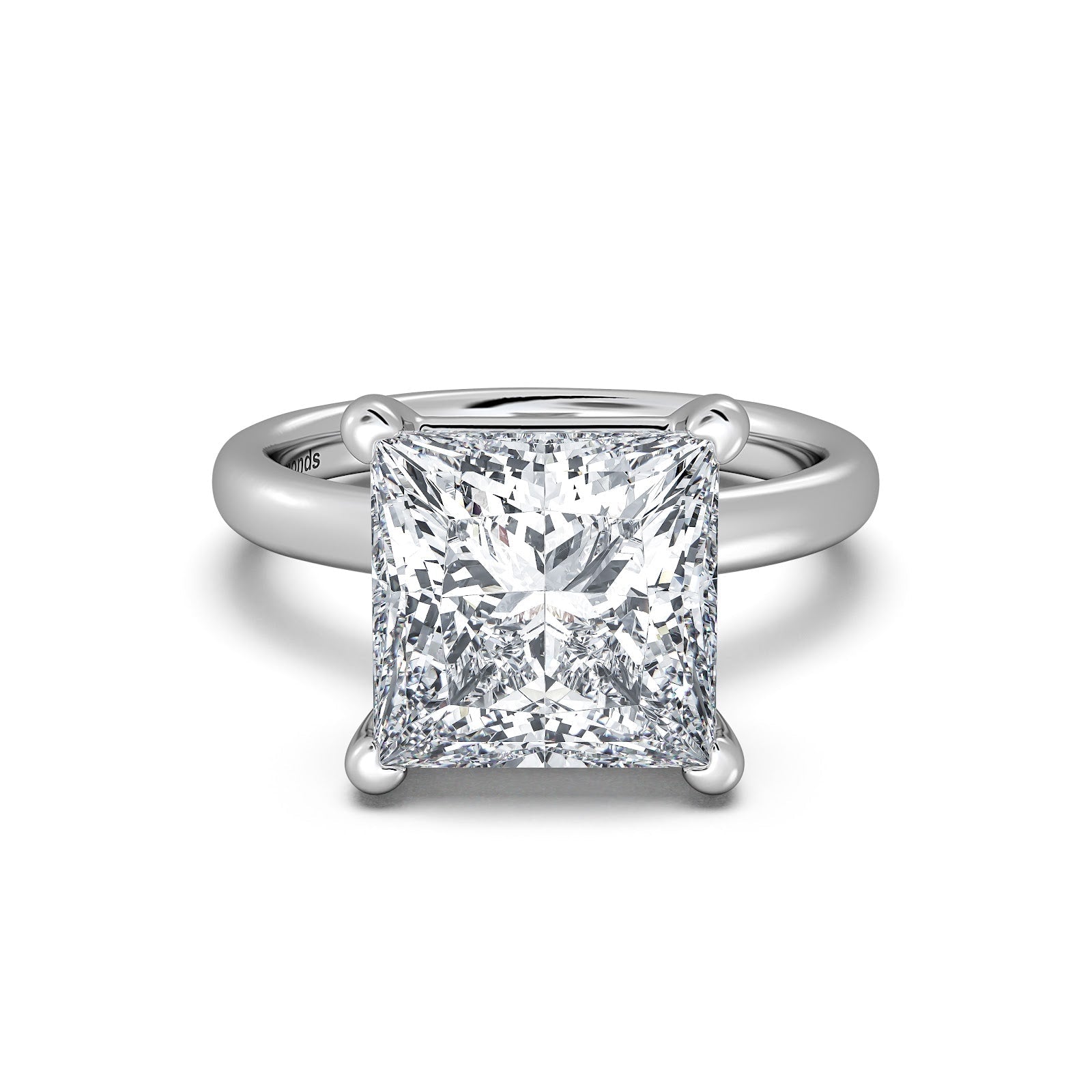 White Gold Princess Diamond Engagement Ring with Solitaire Band | Waco Diamonds Is Located In Waco, TX | Central Texas' #1 Engagement Ring Store With Lifetime Warranty