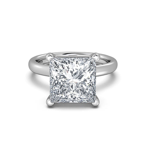 Load image 1 in gallery view. White Gold Princess Diamond Engagement Ring with Solitaire Band | Waco Diamonds Is Located In Waco, TX | Central Texas' #1 Engagement Ring Store With Lifetime Warranty