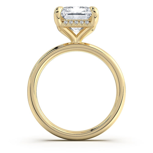 Load image 1 in gallery view. Yellow Gold Radiant Diamond Engagement Ring with Solitaire Band | Waco Diamonds Is Located In Waco, TX | Central Texas' #1 Engagement Ring Store With Lifetime Warranty