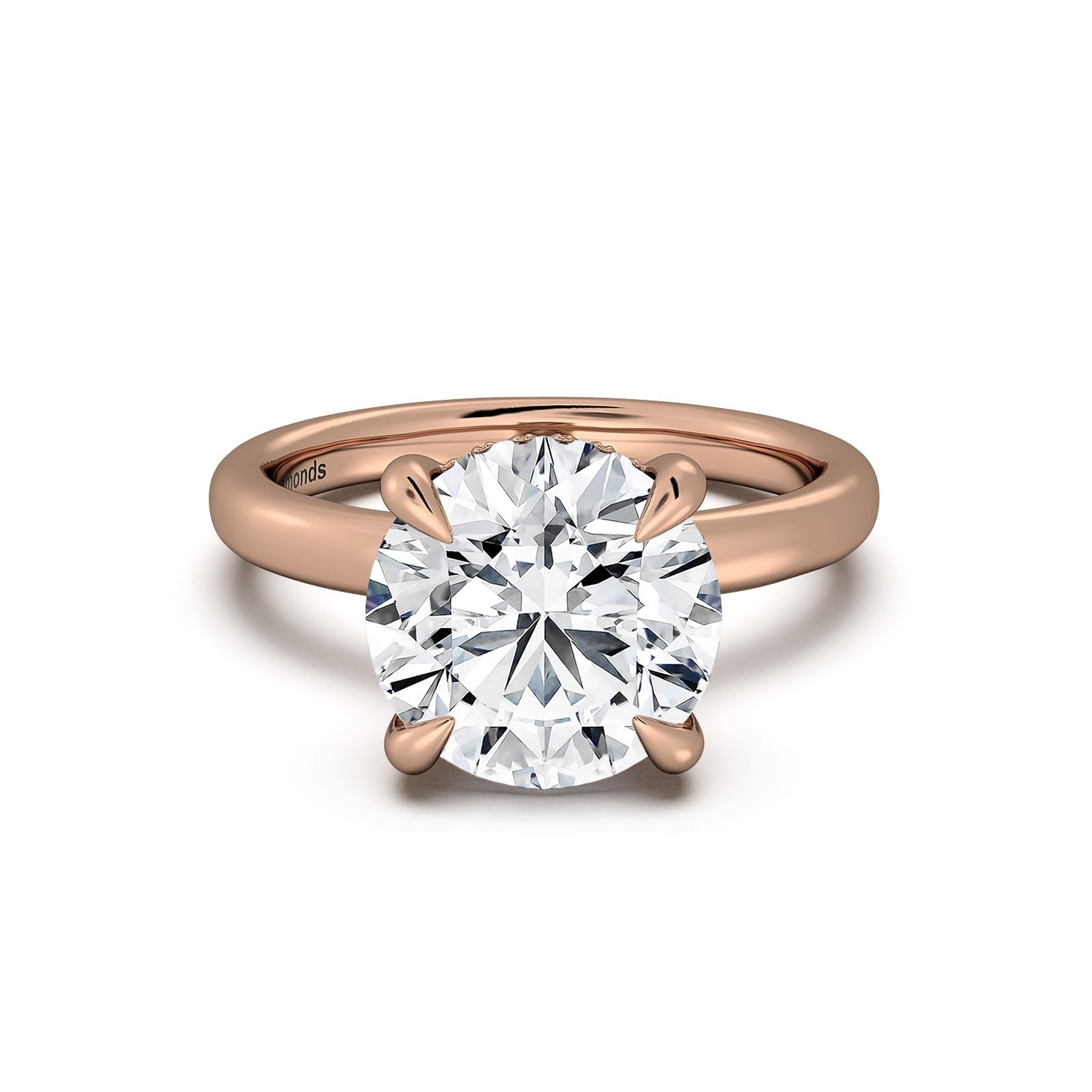 Rose Gold Round Diamond Engagement Ring with Solitaire Band | Waco Diamonds Is Located In Waco, TX | Central Texas' #1 Engagement Ring Store With Lifetime Warranty