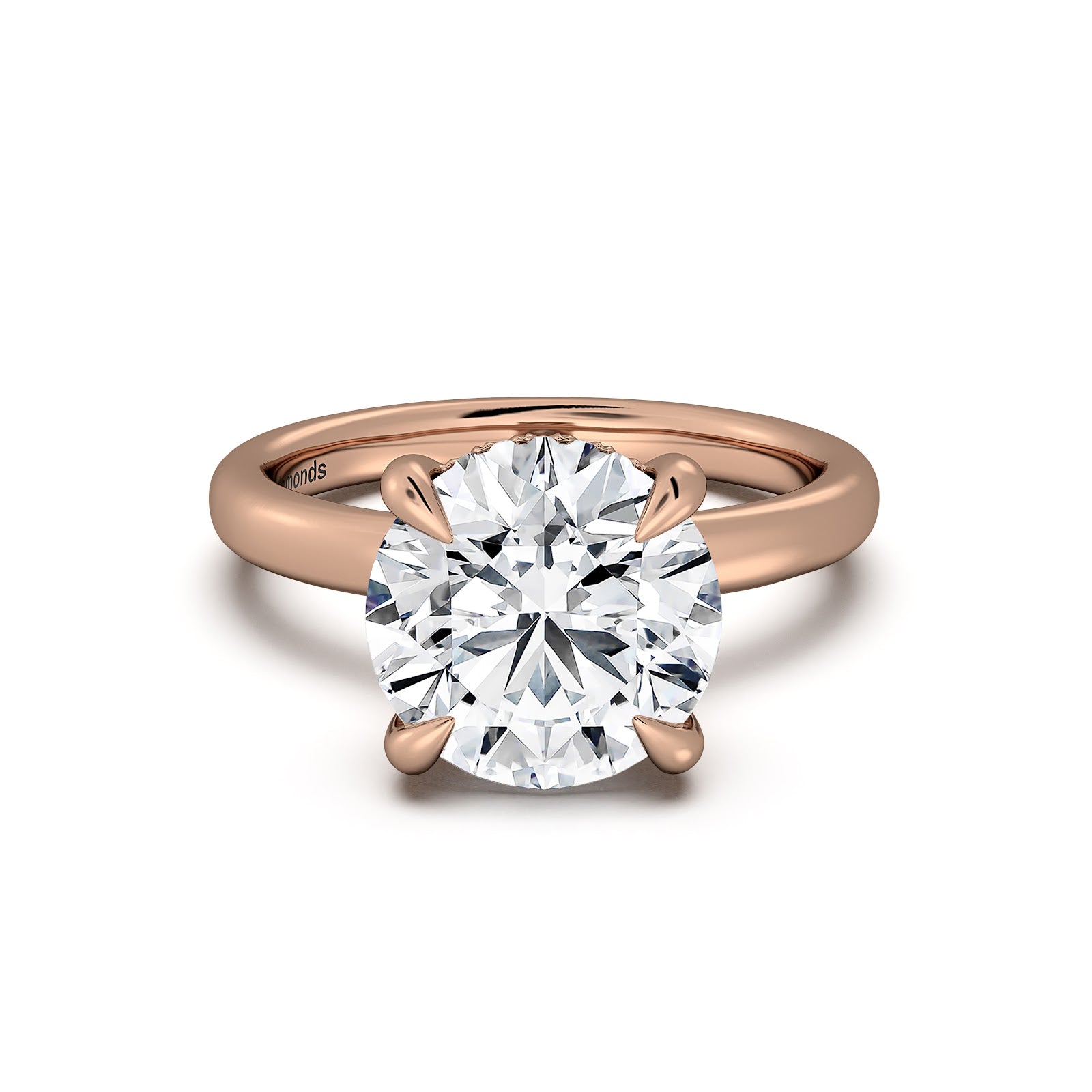 Rose Gold Round Diamond Engagement Ring with Solitaire Band | Waco Diamonds Is Located In Waco, TX | Central Texas' #1 Engagement Ring Store With Lifetime Warranty