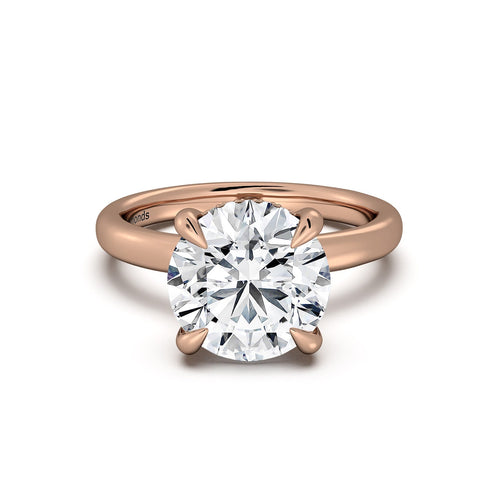 Load image 1 in gallery view. Rose Gold Round Diamond Engagement Ring with Solitaire Band | Waco Diamonds Is Located In Waco, TX | Central Texas' #1 Engagement Ring Store With Lifetime Warranty