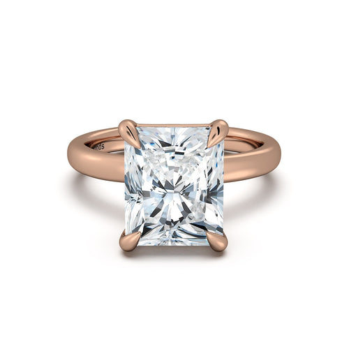Load image 1 in gallery view. Rose Gold Radiant Diamond Engagement Ring with Solitaire Band | Waco Diamonds Is Located In Waco, TX | Central Texas' #1 Engagement Ring Store With Lifetime Warranty