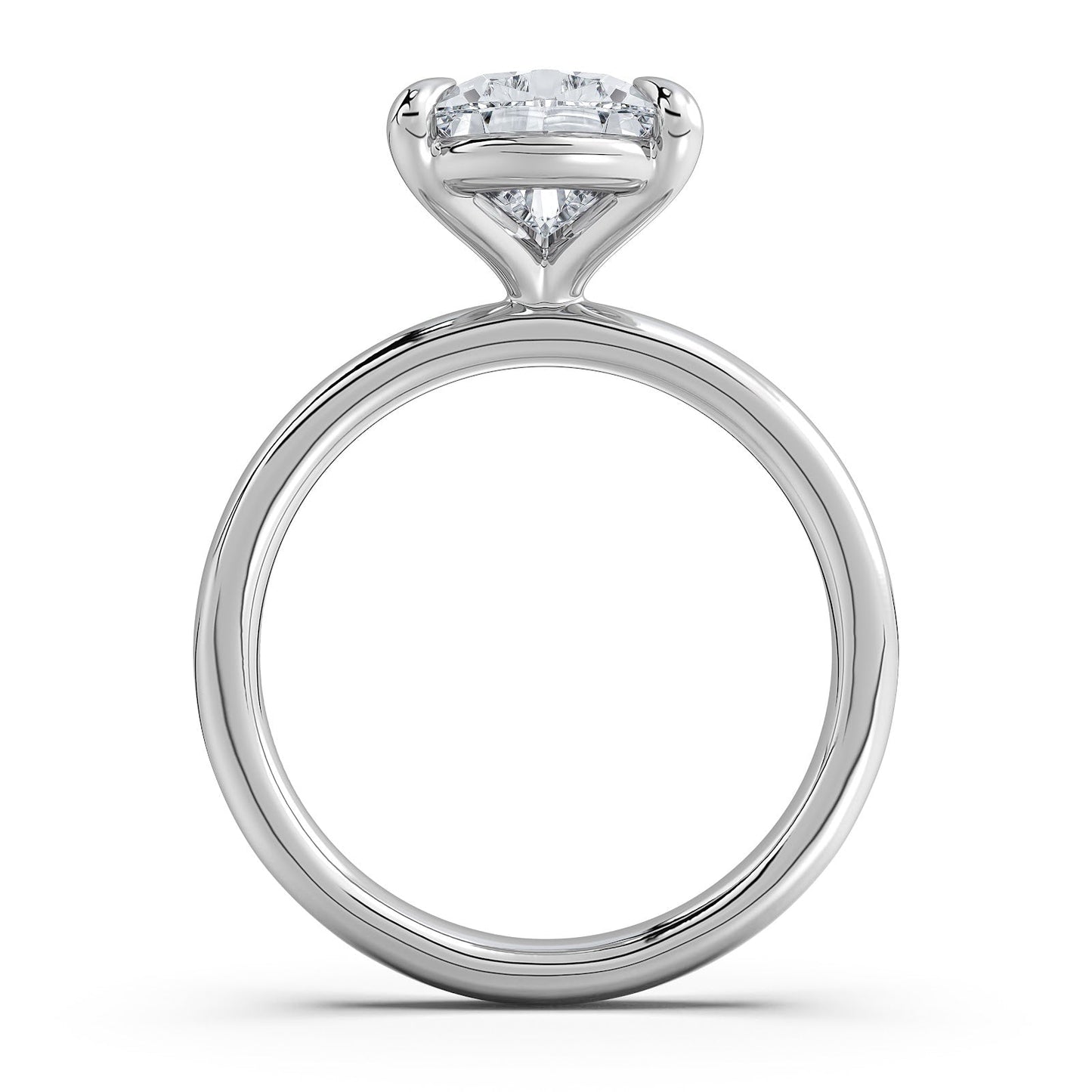 White Gold Pear Diamond Engagement Ring with Solitaire Band Profile View | Waco Diamonds Is Located In Waco, TX | Central Texas' #1 Engagement Ring Store With Lifetime Warranty