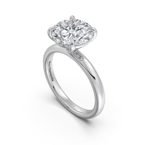 Load image 1 in gallery view. White Gold Round Diamond Engagement Ring with Solitaire Band | Waco Diamonds Is Located In Waco, TX | Central Texas' #1 Engagement Ring Store With Lifetime Warranty
