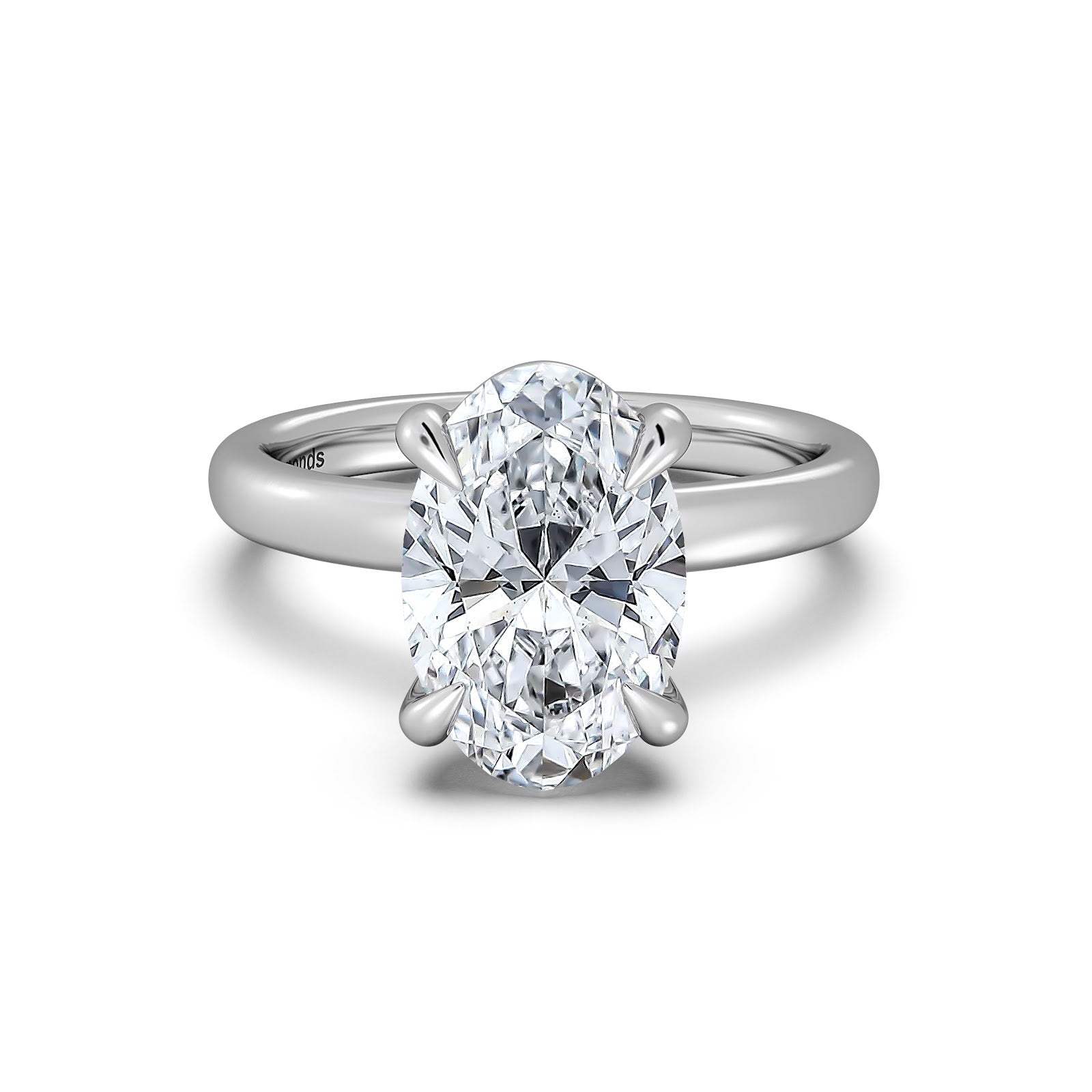 White Gold Oval Diamond Engagement Ring with Solitaire Band | Waco Diamonds Is Located In Waco, TX | Central Texas' #1 Engagement Ring Store With Lifetime Warranty