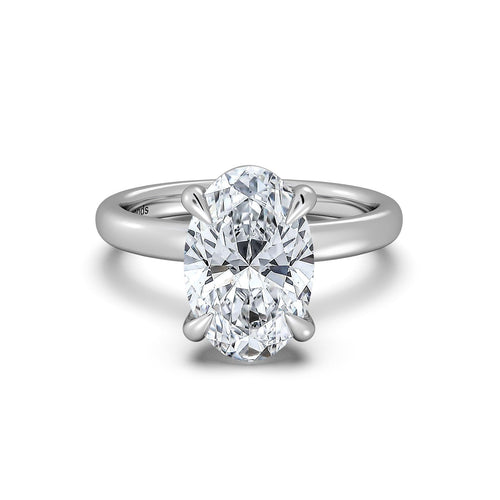 Load image 1 in gallery view. White Gold Oval Diamond Engagement Ring with Solitaire Band | Waco Diamonds Is Located In Waco, TX | Central Texas' #1 Engagement Ring Store With Lifetime Warranty