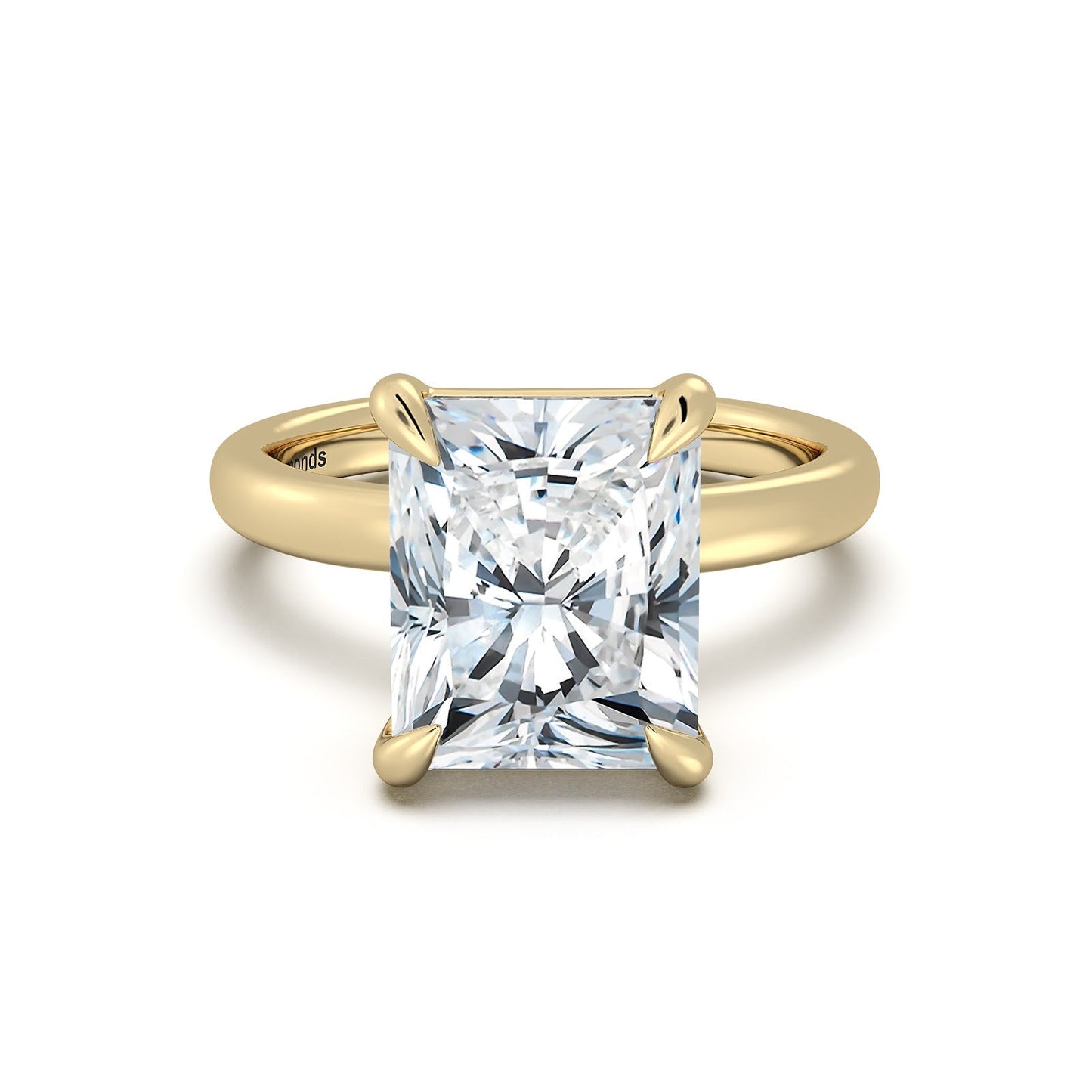Yellow Gold Radiant Diamond Engagement Ring with Solitaire Band | Waco Diamonds Is Located In Waco, TX | Central Texas' #1 Engagement Ring Store With Lifetime Warranty